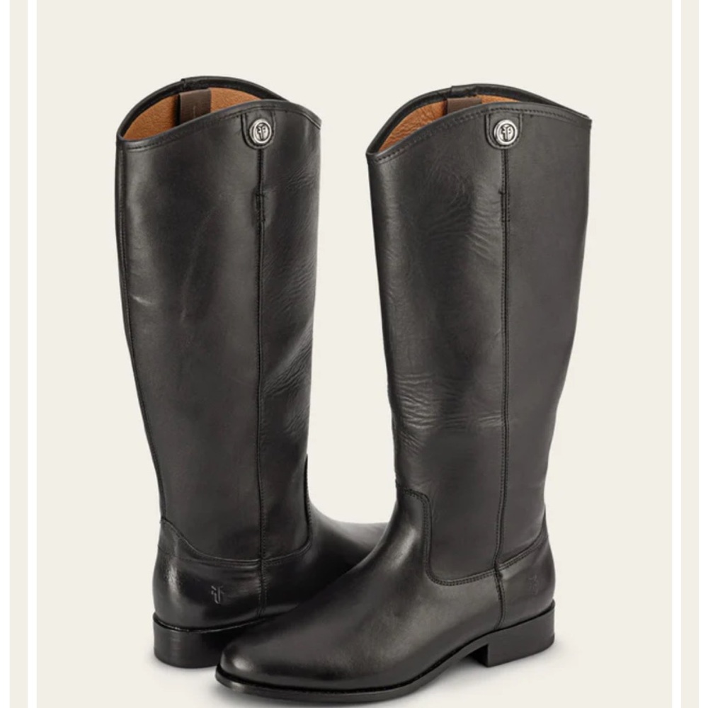 Frye Black Leather Melissa Boots